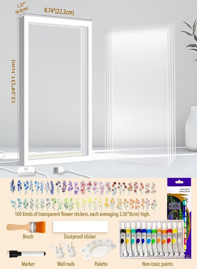 أور ورم مجموعة OurWarm العائلية لبصمات الأيدي مع إضاءة، إطار خشبي تذكاري لبصمات الأيدي مع ملصق وطلاء آمن للأطفال غير سام، هدايا تذكارية للمواليد الجدد، عيد الأم، الآباء الجدد، يوم التبني - Image 2